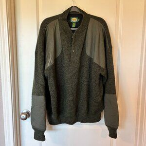 Vintage 90s Cabela’s Men’s 2XL Heavyweight Wool Knit Pullover Henley Sweater